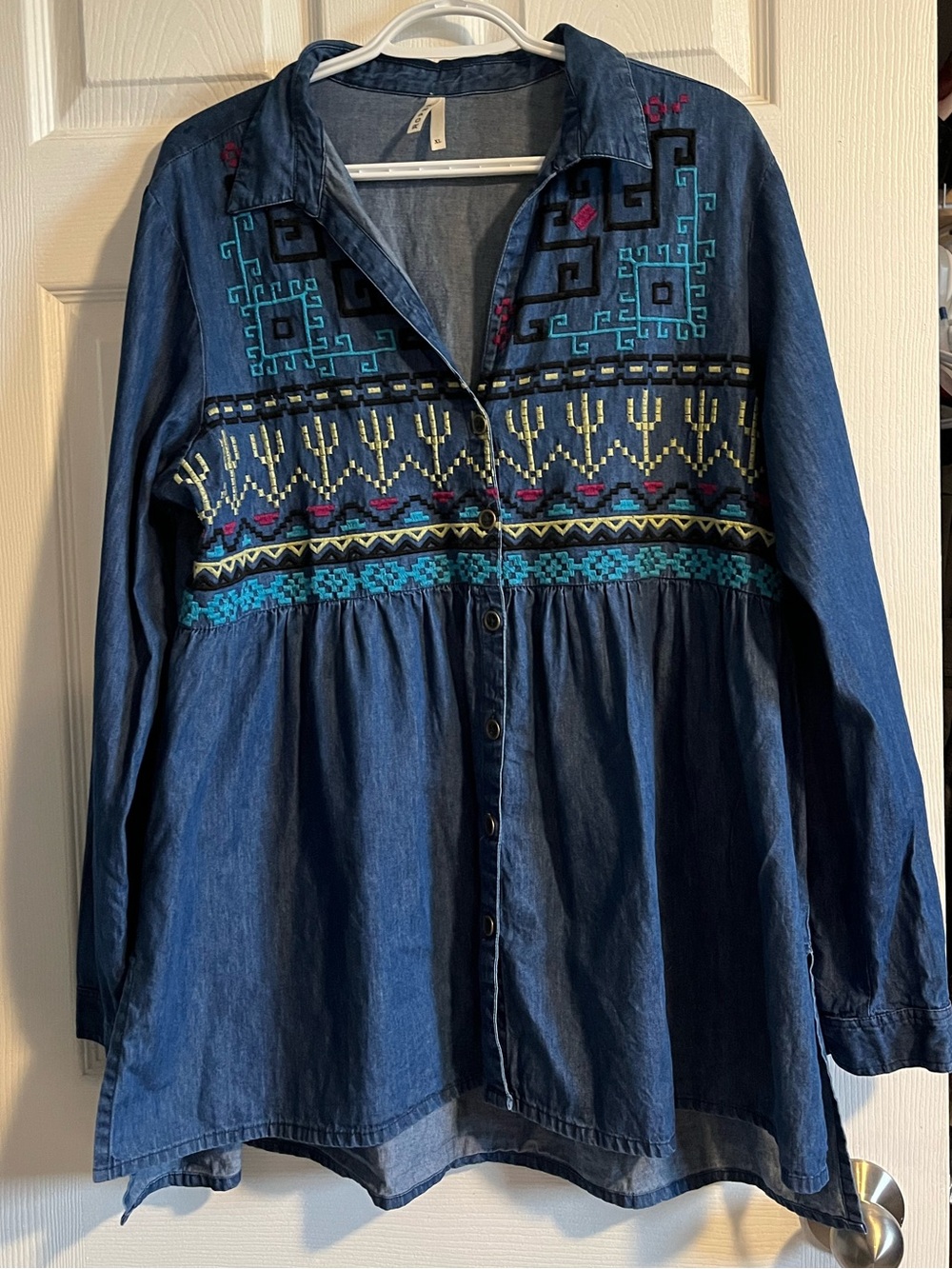 Ladies Roper Denim Peplum Top